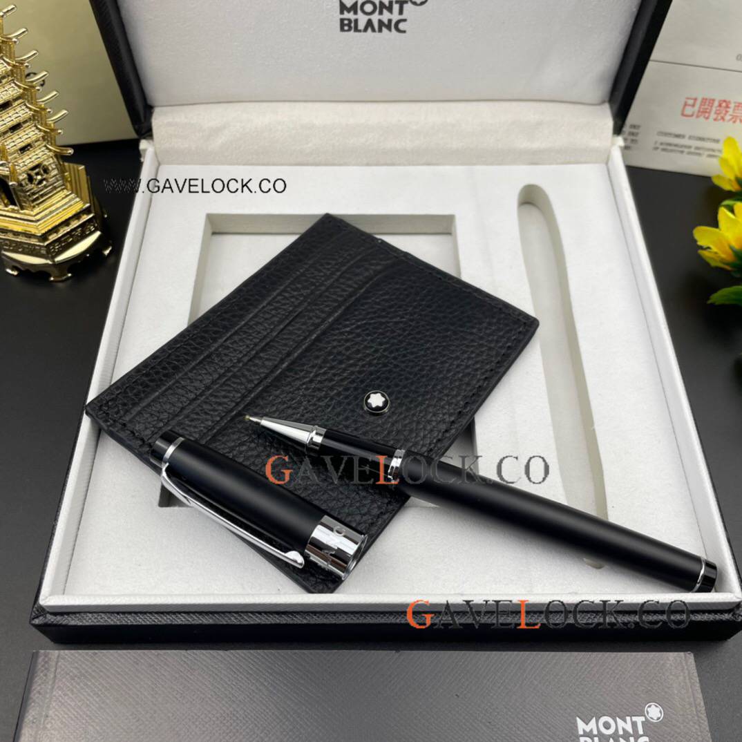 Mont Blanc Matte Rollerball and Card holder Gift Set